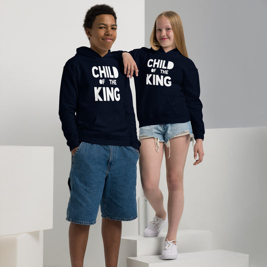 Child of the King Kids Hoodie in navy blue