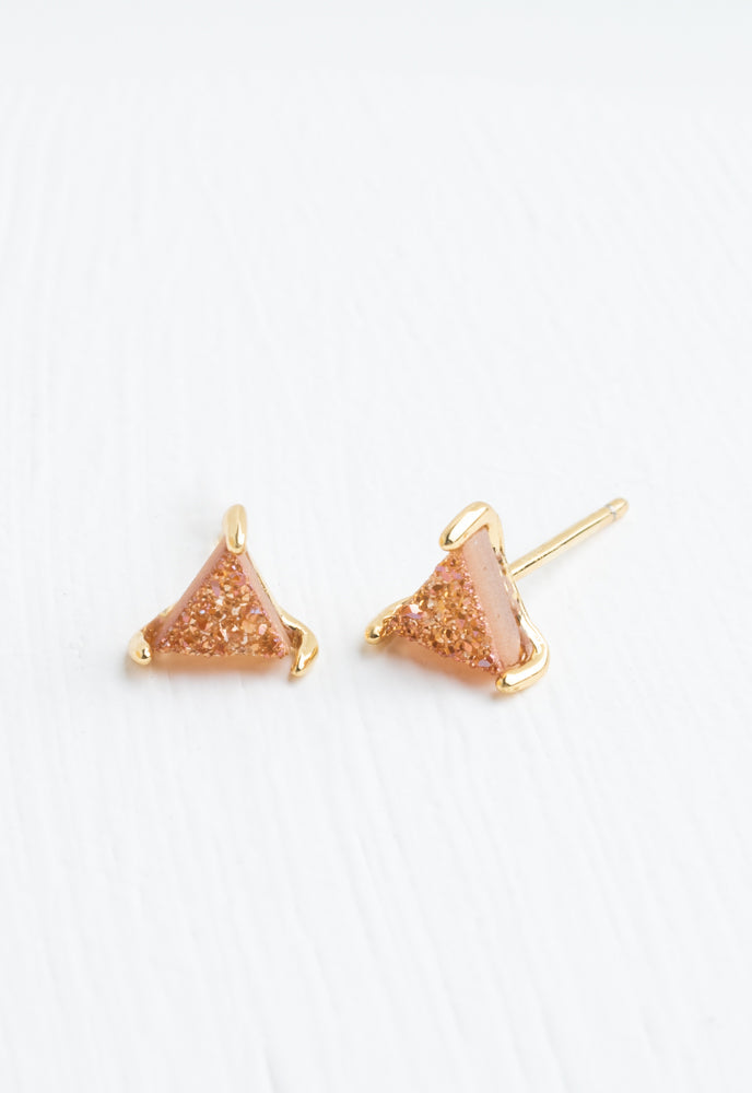 Ara Coral Druzy Studs in Gold by Starfish Project
