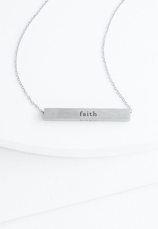 Faith Silver Bar Necklace by Starfish Project