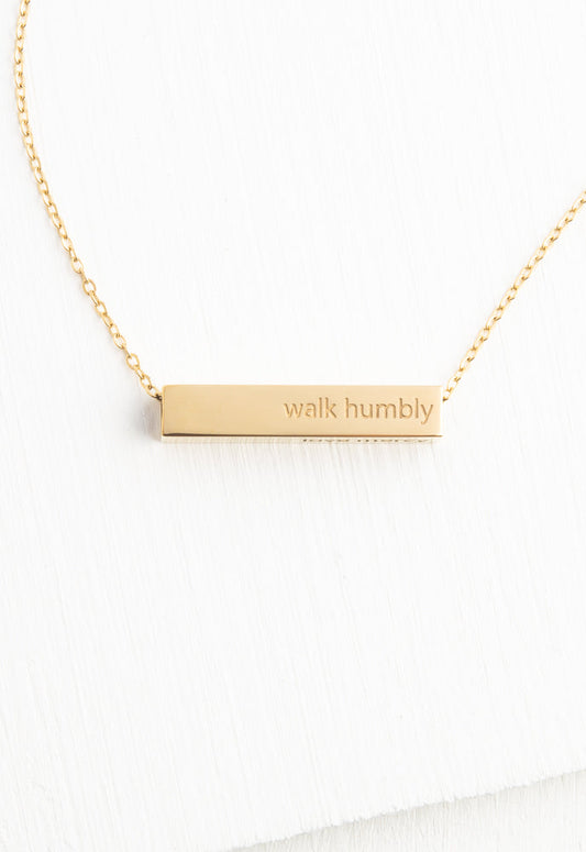 Walk Humbly Bar Necklace by Starfish Project