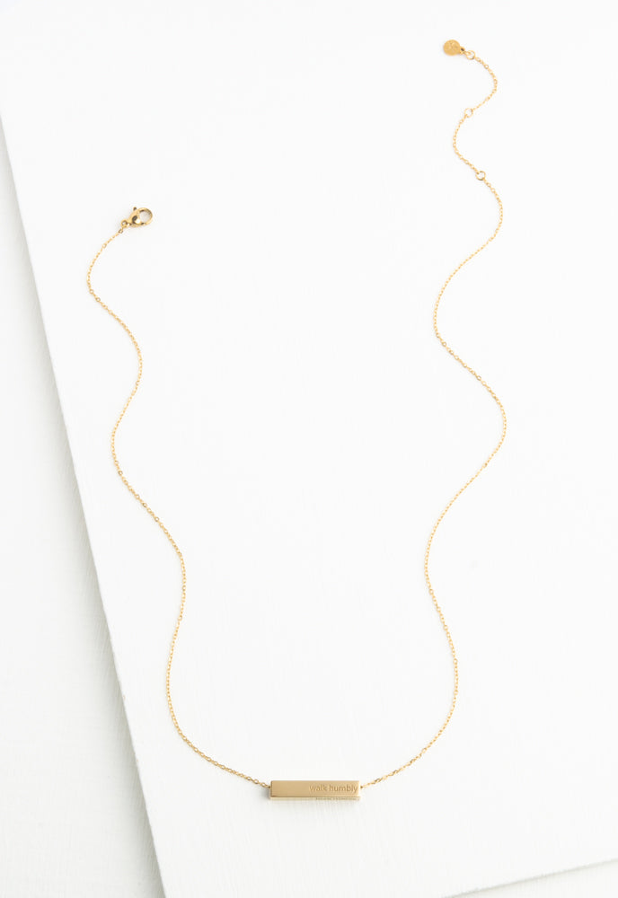Walk Humbly Bar Necklace by Starfish Project