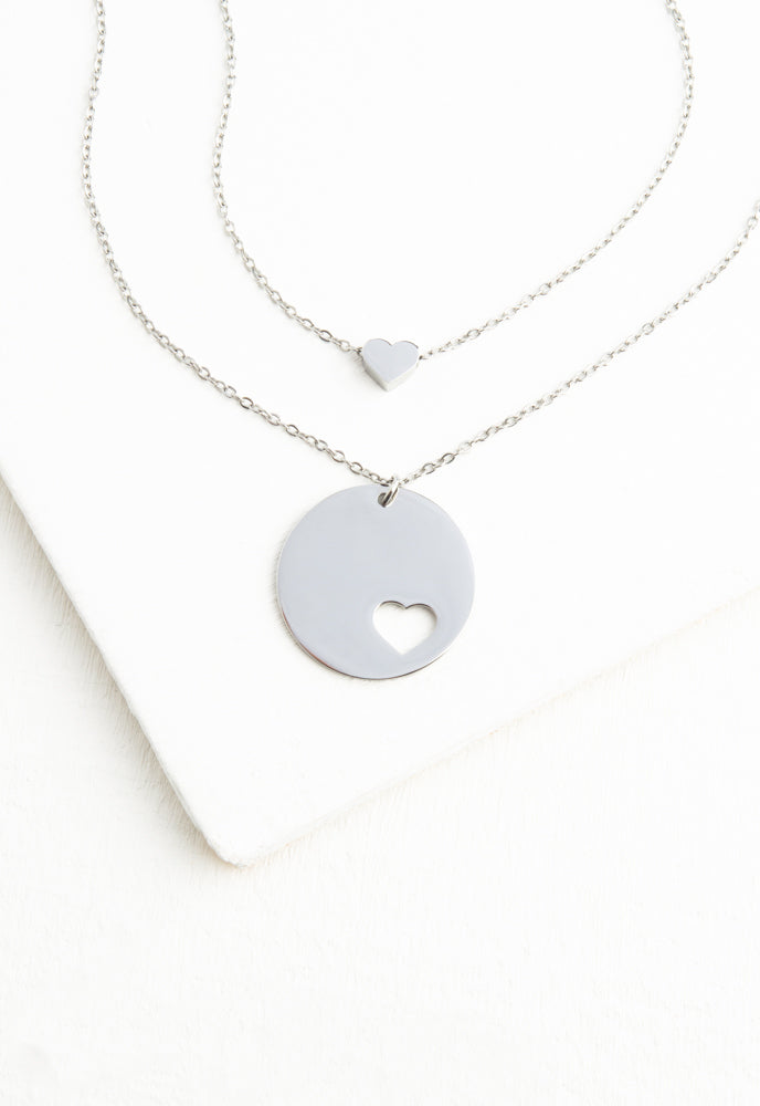 Forever In My Heart Necklace Set in Silver by Starfish Project