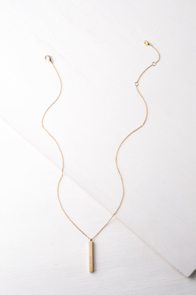 Give Justice Gold Bar Necklace by Starfish Project