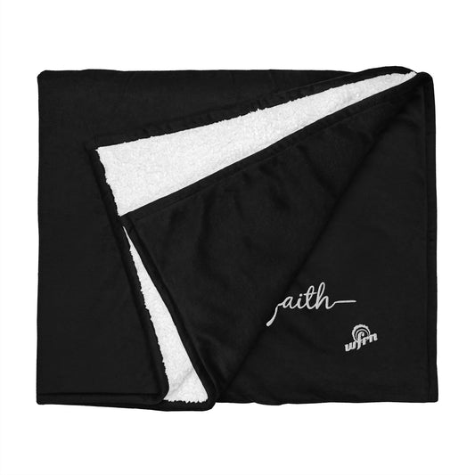 Faith Premium Sherpa Blanket in black