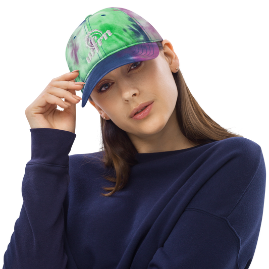 Embroidered Tie Dye Hat in purple passion