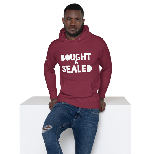 Bought & Sealed Hoodie in maroon
